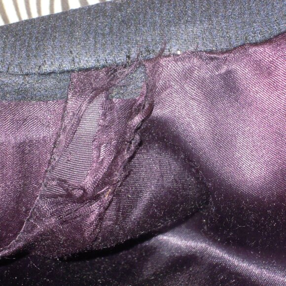 Vintage Navy Blue Heavy Thick Lambs Wool Over Car Coat Hudson's Dupuis 1950s MED - Picture 10 of 12